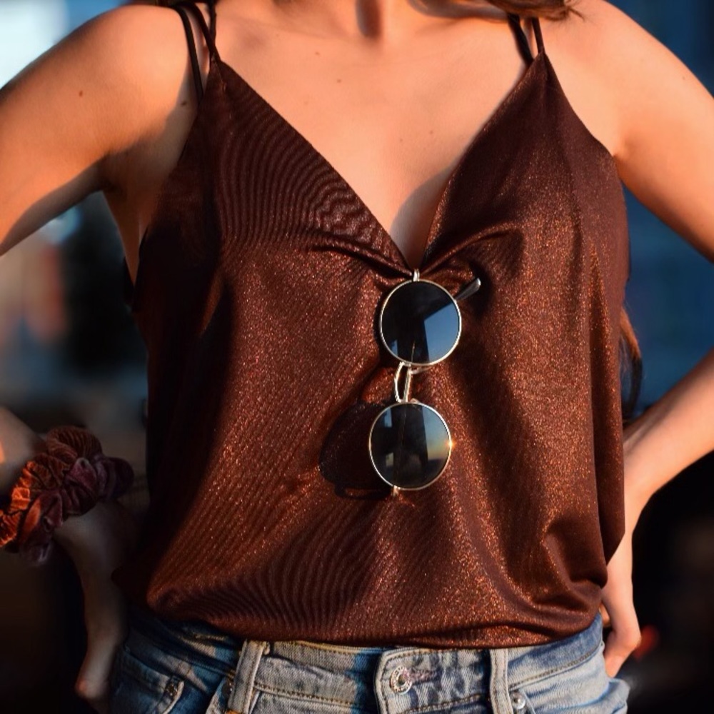 Bronze satin cami